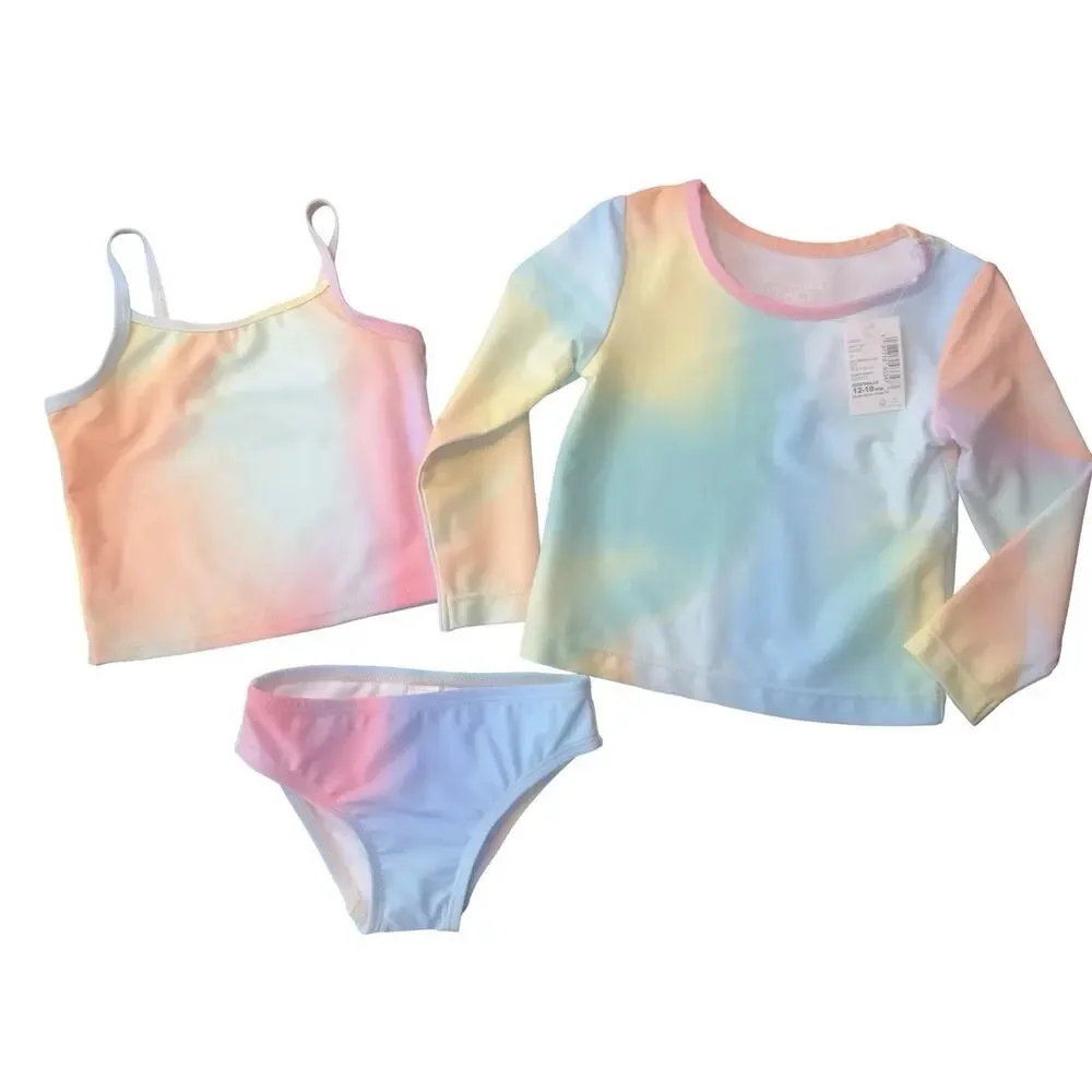 The Children’s Place Girls 3PC Swimsuit Set Tie Dye 12-18M NWT